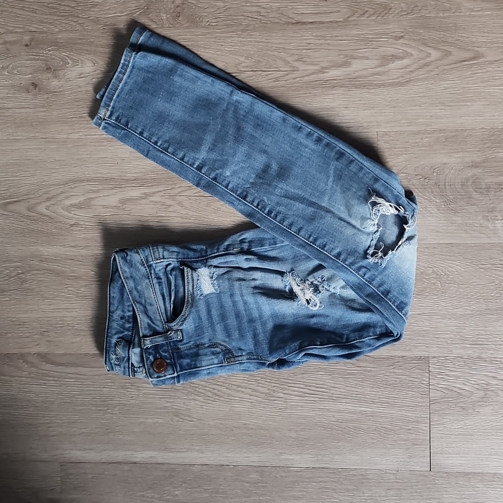 American Eagle Distressed Stretch Jeggings Size 0